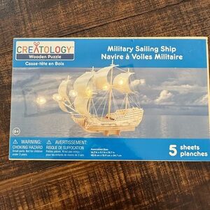 Military Sailing Ship 3D Wooden Puzzle.